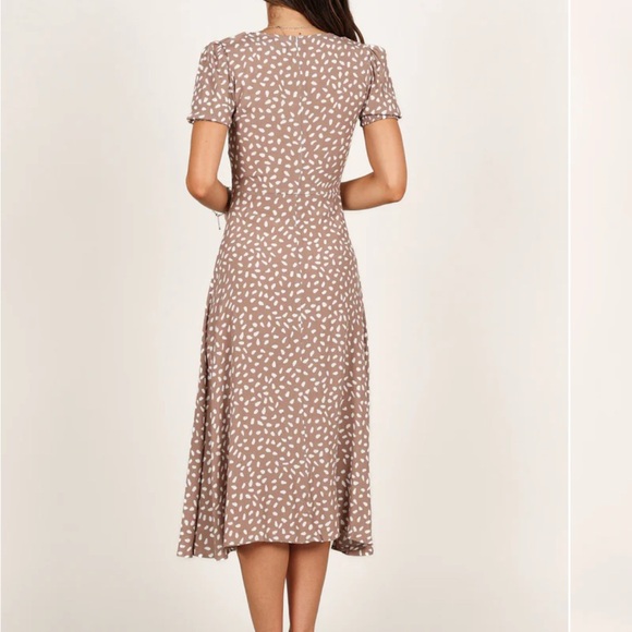 Petal and Pup Franklin’s Dress Mocha with White Pattern - Picture 3 of 5